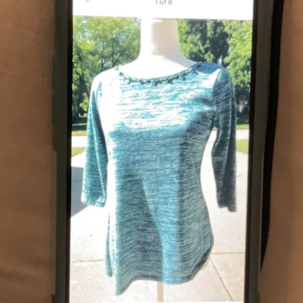 Ruby Rd. Asymmetrical hem tunic style PS top